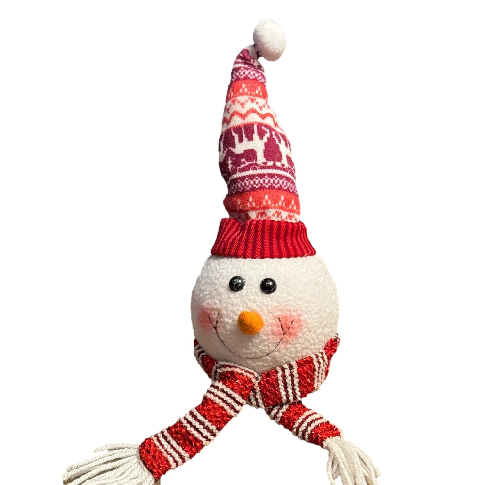 Festive Light Up Snowman Decoration with Red Hat and Scarf